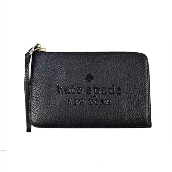 KATE SPADE Black Sienne Logo Medium Wristlet - Picture 3 of 7